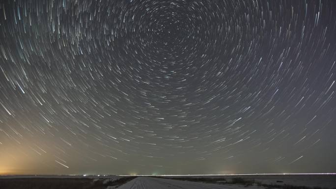 4K东北地区北极星星轨延时摄影