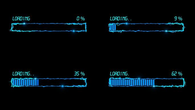 4K蓝色扭曲粒子方框进度条加载通道4