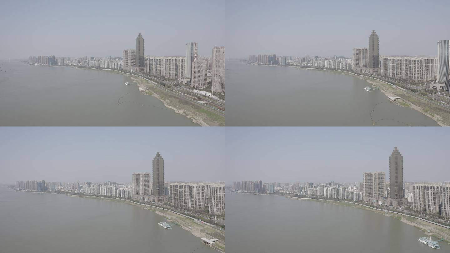 城市江边航拍1080RAW视频素材