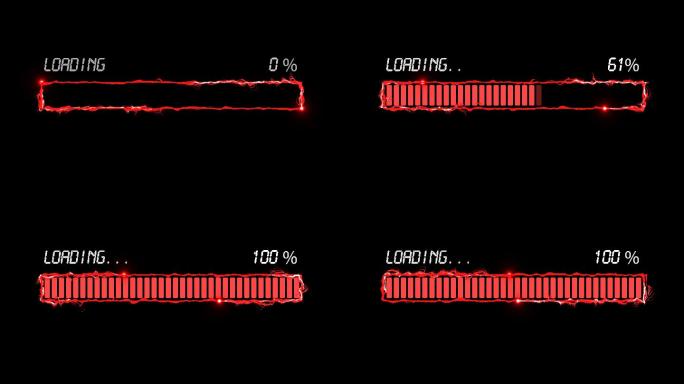 4K红色扭曲粒子方框进度条加载通道3