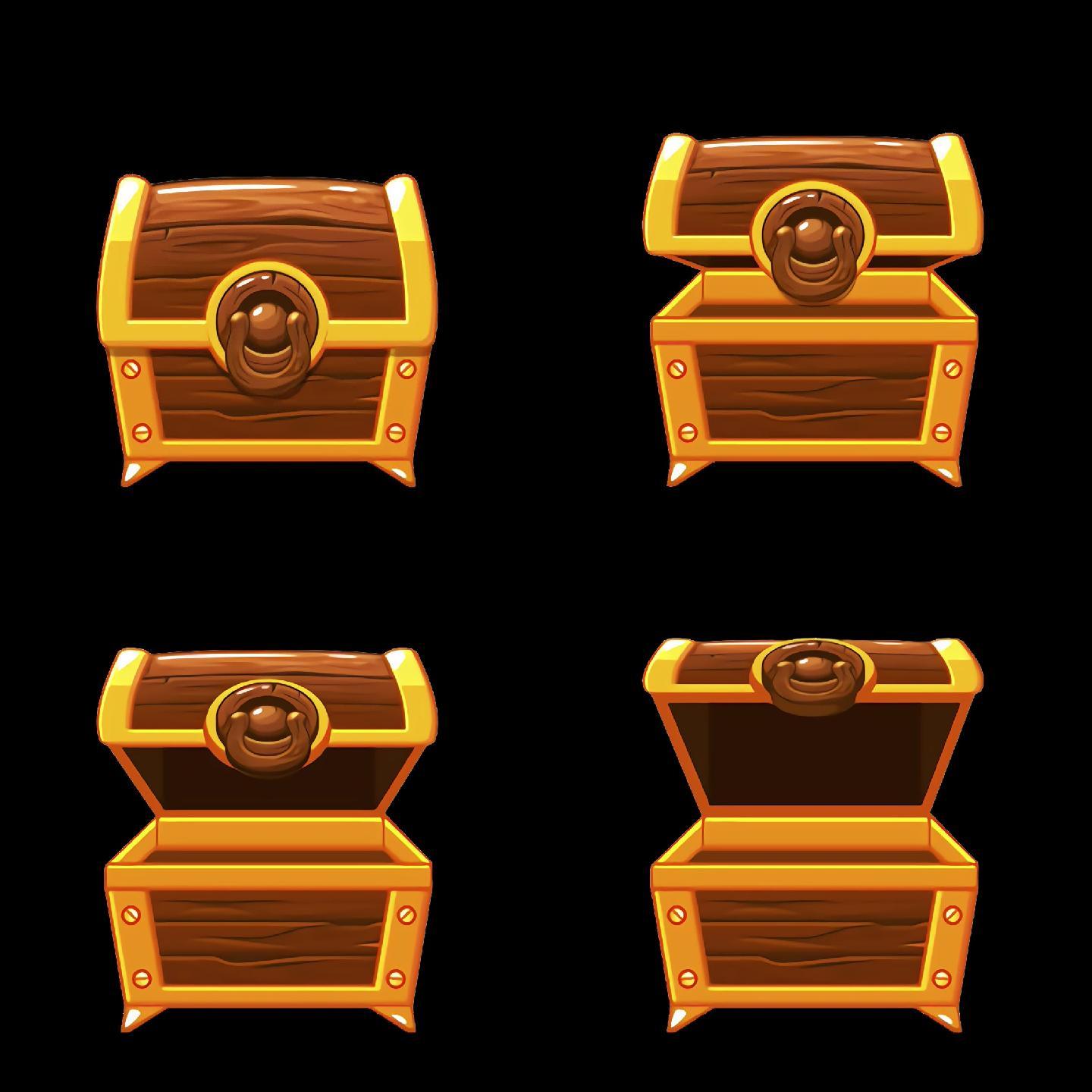 古老金色宝箱开启动画