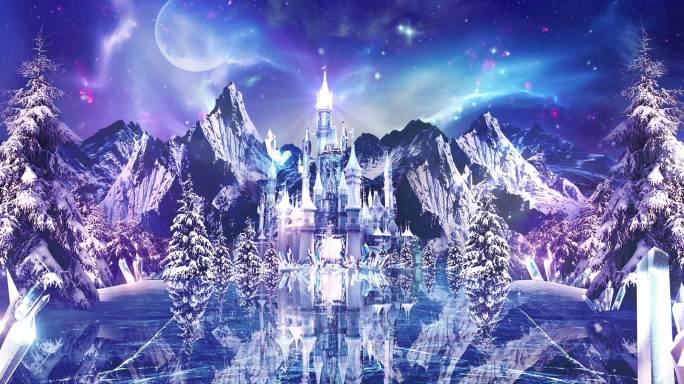 唯美浪漫冰雪奇缘迪士尼水晶城堡