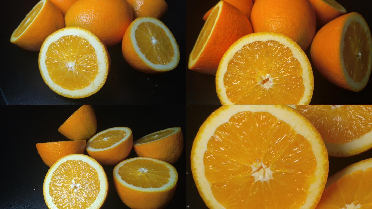4K旋转的橙子水果