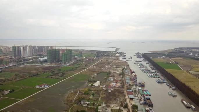 浏河港码头华东水产市场航拍