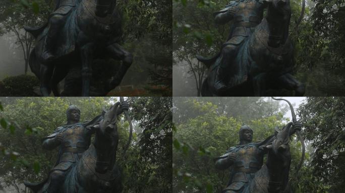高清抱犊山韩信射鹿雕像视频素材