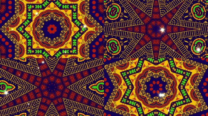 彝族图腾文化火把节酷炫大屏幕素材