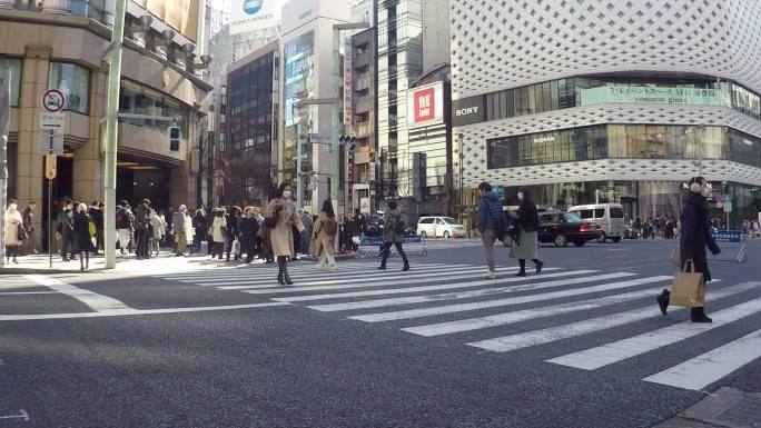 日本东京银座街头东京火车站