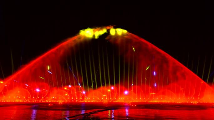 九龙湖水幕喷泉之映山红