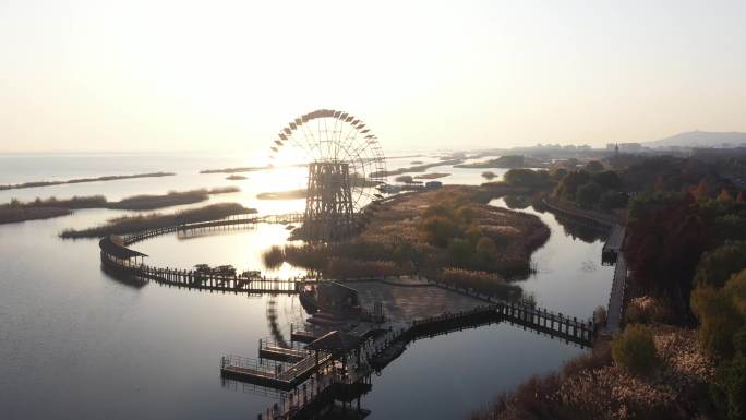 航拍太湖风景水高清4k素材