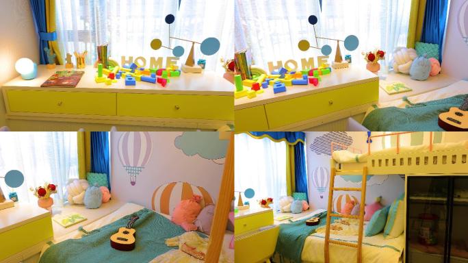 儿童房样板间商品房室内装修设计实拍4k