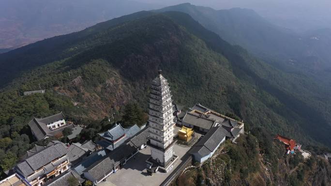 云南大理宾川鸡足山4K高清航拍