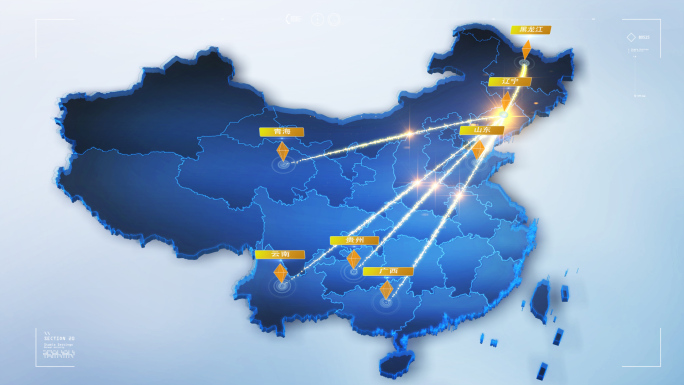 中国地图汇聚省份位置坐标点地图宇宙穿梭