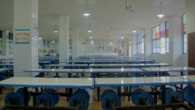 干净整洁的学校校园体育馆食堂空镜头