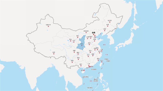 陕西省区域平面地图