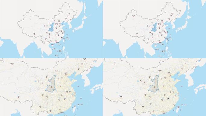 陕西省区域平面地图