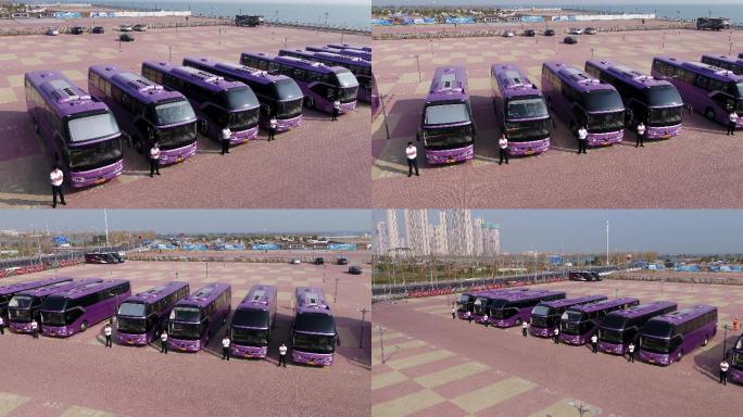 车队航拍视频