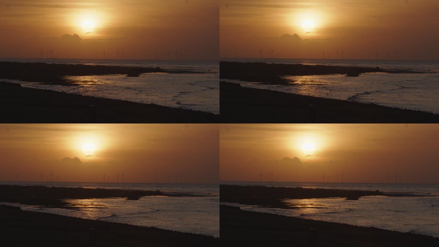 日出日落海边海浪