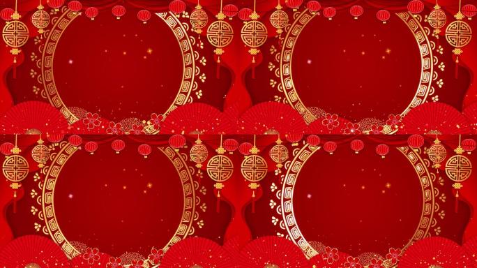 4K红色喜庆春节背景循环