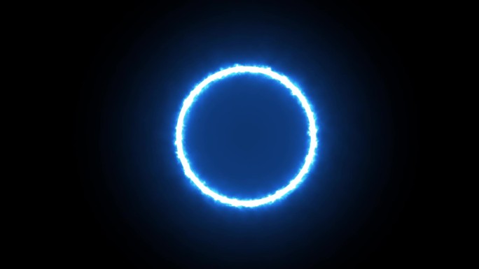 蓝色能量环圆环闪烁爆炸