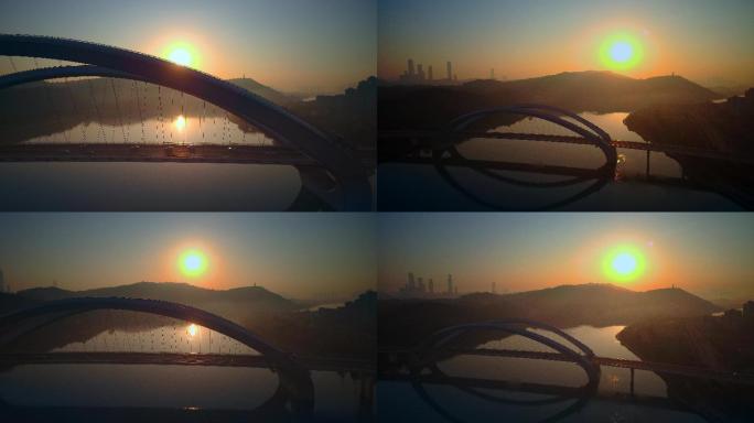 广西南宁大桥邕江日出航拍高画质（7条）