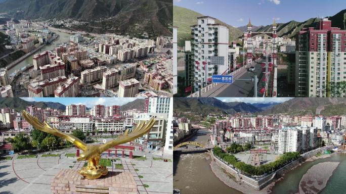 西藏昌都城市航拍