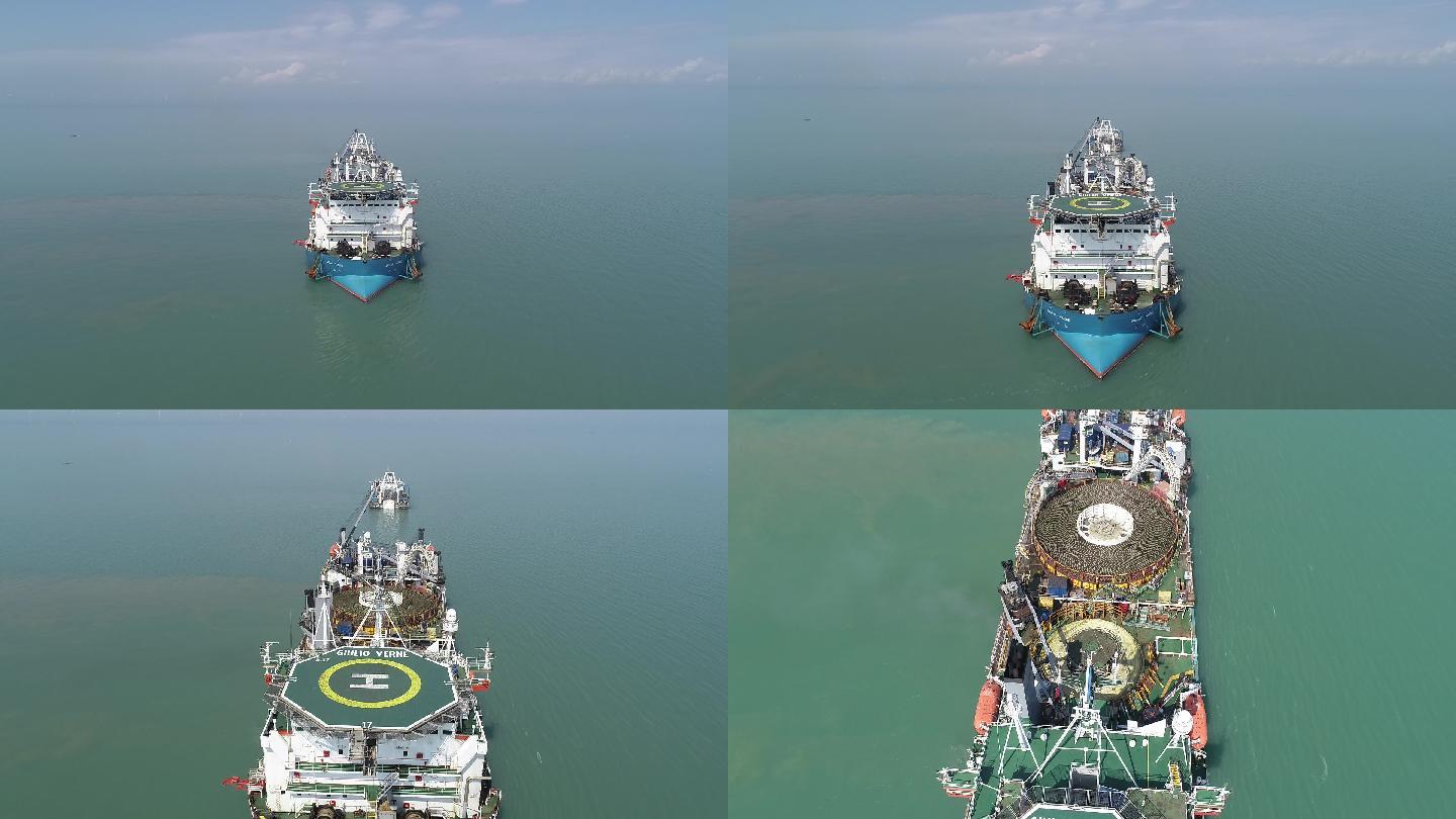 海南海缆海上工作电网作业平台海南航拍