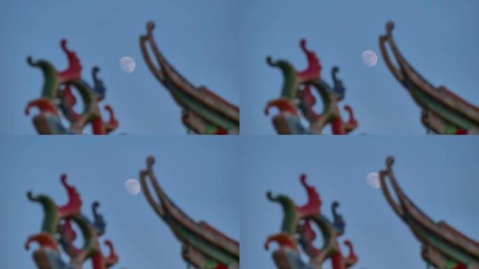 4K月亮升起延时摄影