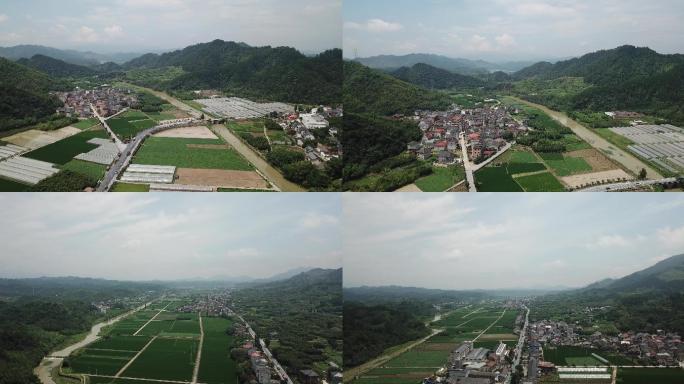 杭州临安天目山与山里的小村庄4k航拍