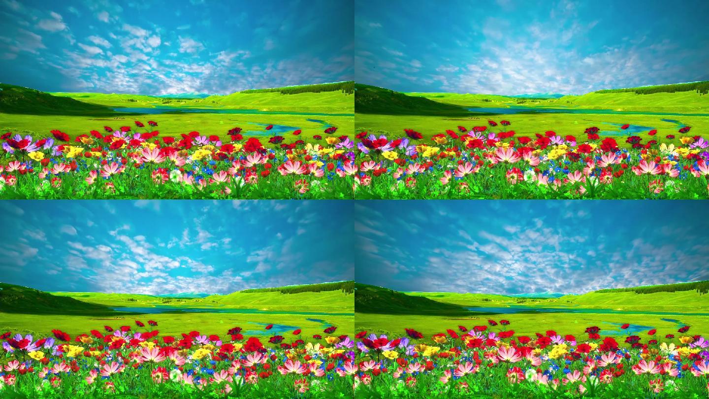 草原花朵 19x1080 高清视频素材下载 编号 舞台背景 Vj师网www Vjshi Com