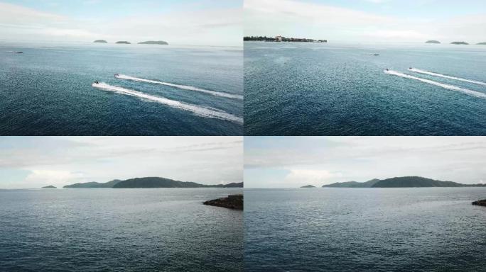 亚庇海边冲浪视频4K航拍