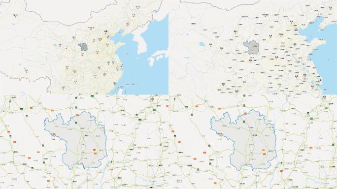 延安市区域平面地图