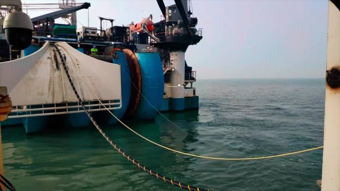 海南海缆海上工作电网作业平台海南航拍