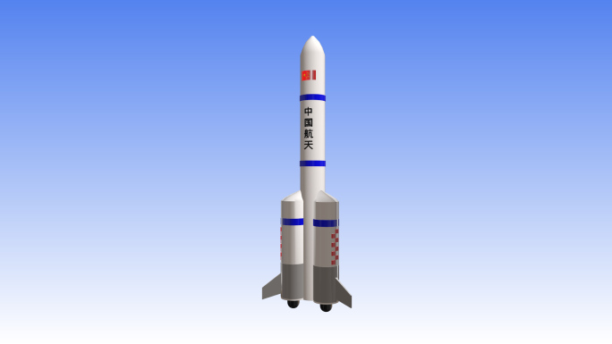中国航天航空长征火箭E3D模型AE模板