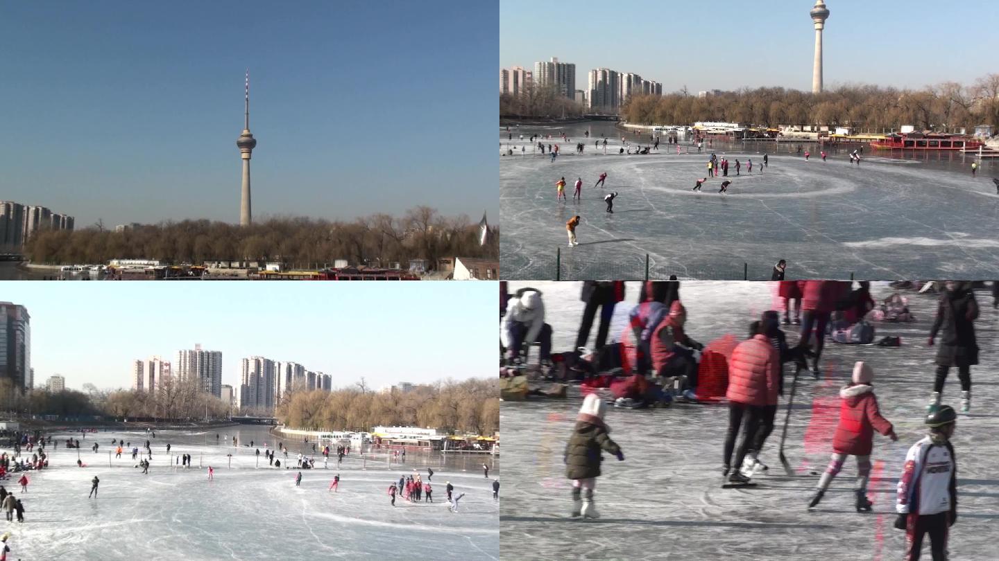北京八一湖滑冰延时