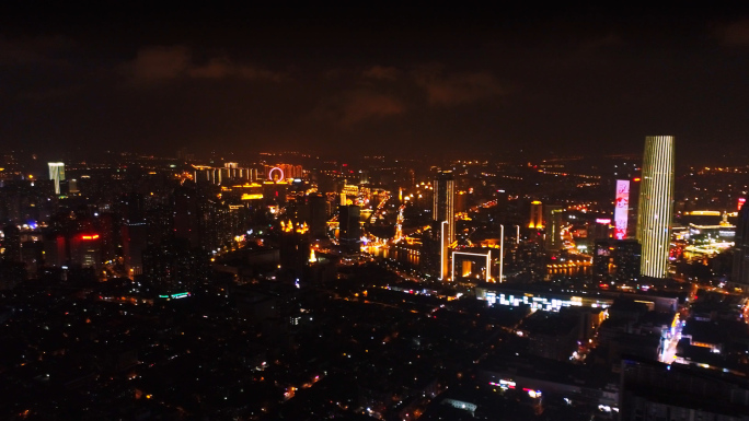 天津夜景，红桥区