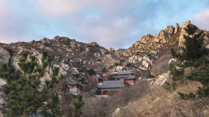 平度茶山般若寺延时4K平度延时茶山景区