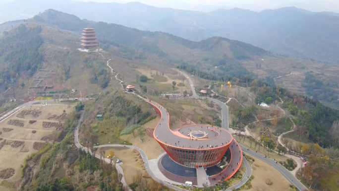 成都龙泉丹景台风景区4K航拍