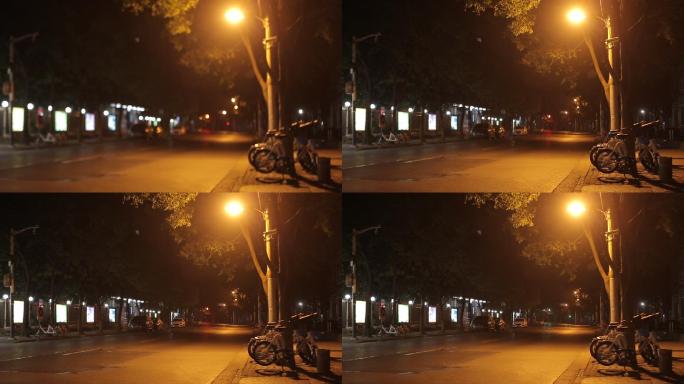 上海马路夜景城市道路夜晚马路路灯