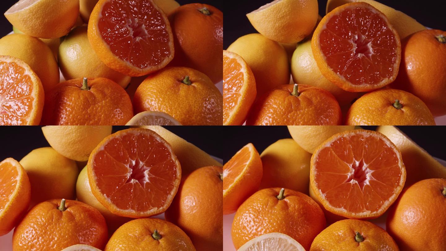4K橙子水果鲜嫩果肉