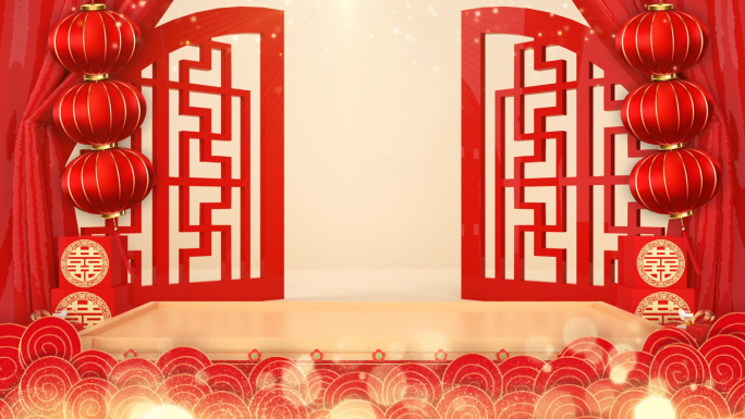中国风中式婚礼背景视频素材