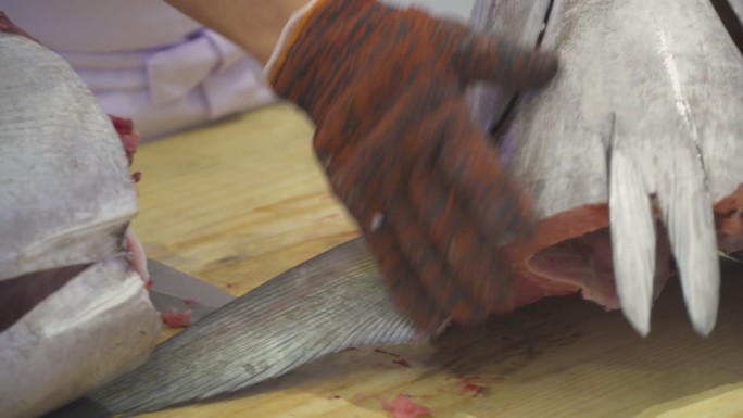 金枪鱼分解海鲜加工厨师日料料理