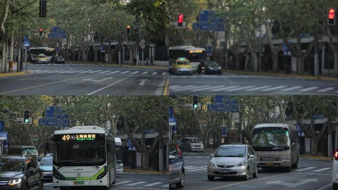 上海街道马路车辆