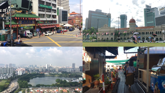 马来西亚吉隆坡唐人街槟城实拍延时人文素材