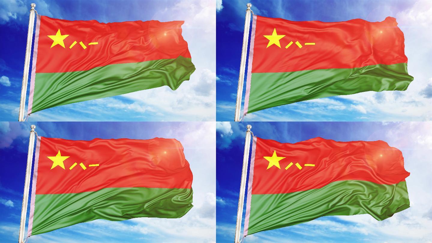 (4k循环)中国陆军军旗_3840x2160_高清视频素材下载(编号:5304127)