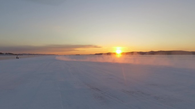 黑河嫩江冰雪试驾冰河试驾行驶在冰面冬至