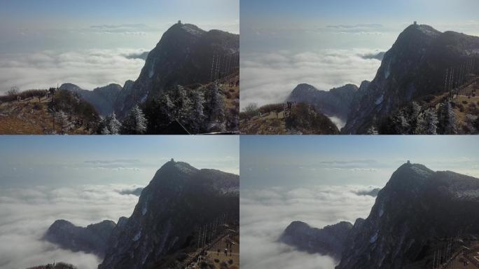 峨眉山雪景万佛崖