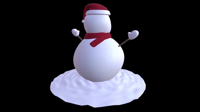 雪人3d无缝旋转模型视频