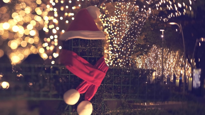 圣诞城市夜景节日氛围【多镜头特写】