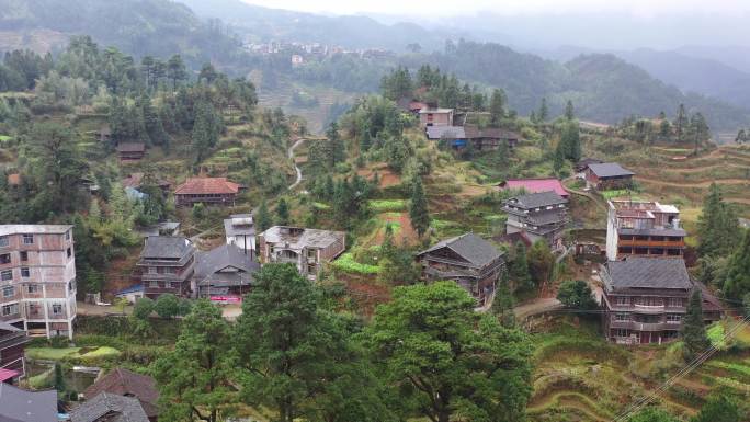 广西融水县元宝山小桑村航拍