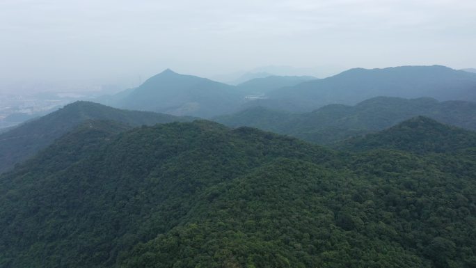 4k航拍深圳坪山马峦山山脉